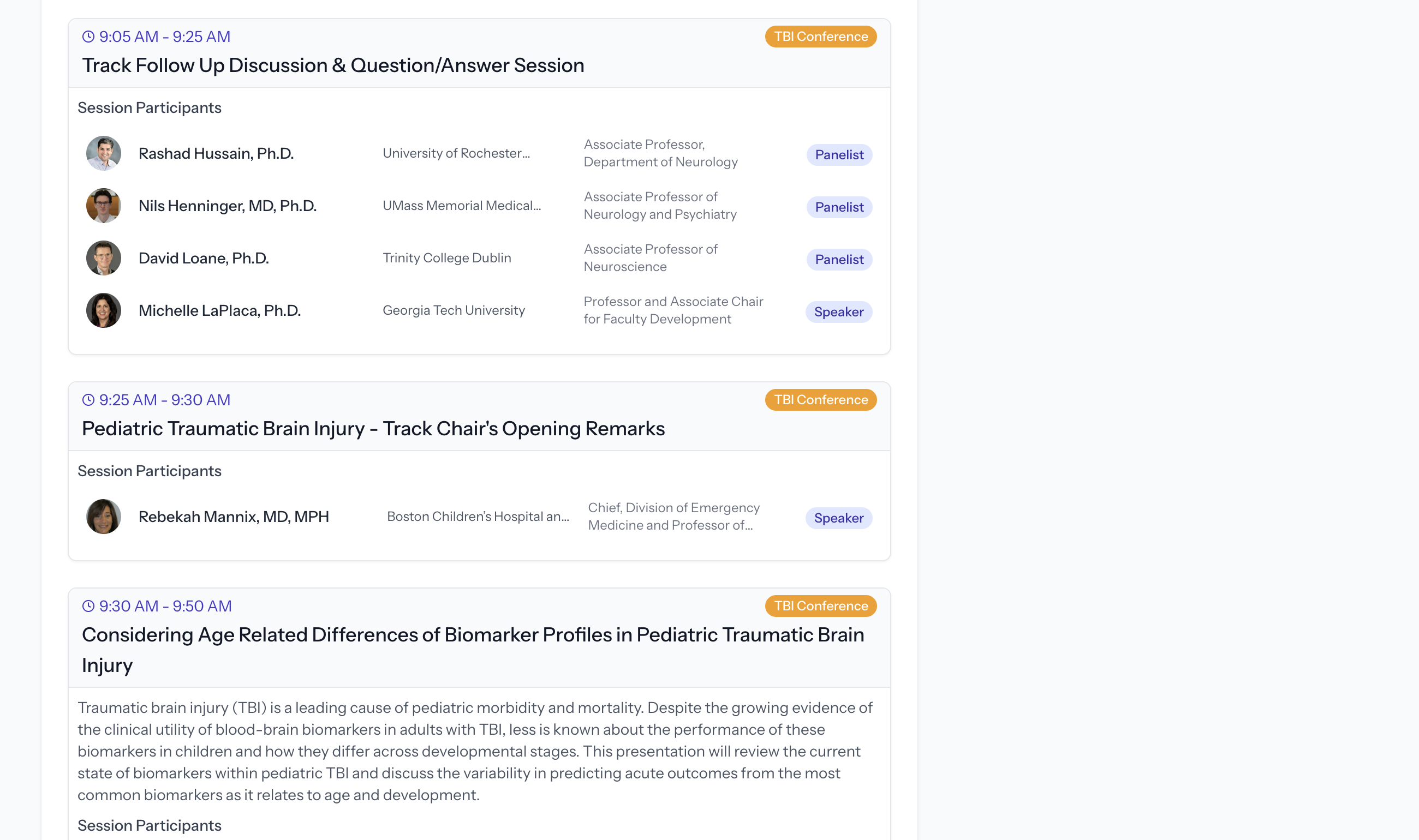 Conference Sessions